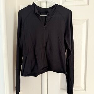 Lululemon Athletica Black Fitted Long Sleeve Top